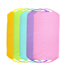 Exfoliating Bath Cloth DualSided Shower Scrubber With Drawstring, One Piece, For Body Massage, Smooth Skin