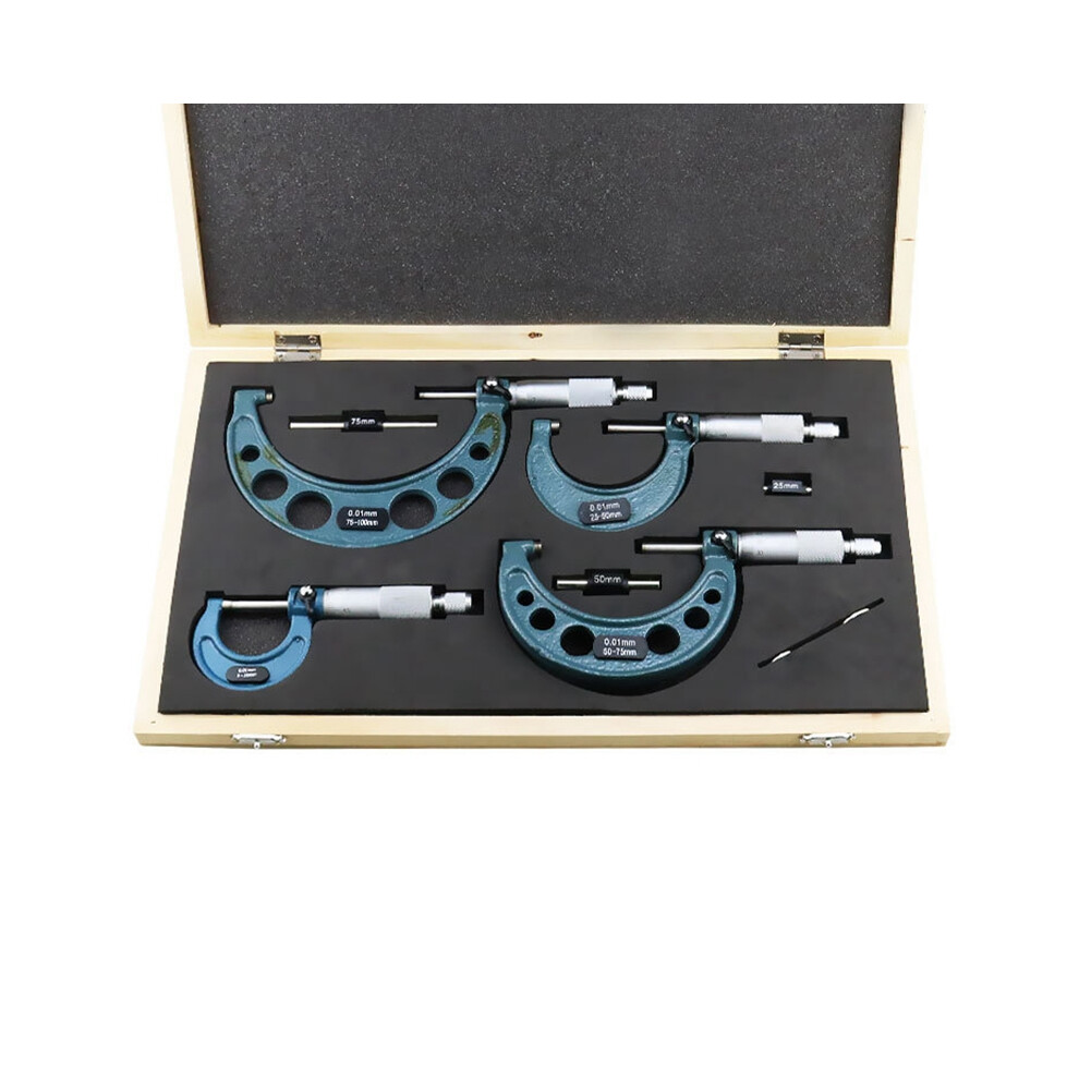 4Pcs 0-100Mm 0.01Mm Metric Gauge Vernier Caliper Outside Micrometers Thickness Gauge Measuring Calipers With Case 6034050046958