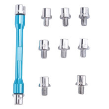 1 Set Motorcycle Spoke Wrench and 10 Pieces Hardened Tips 5.0-6.8 for Most Motorbikes