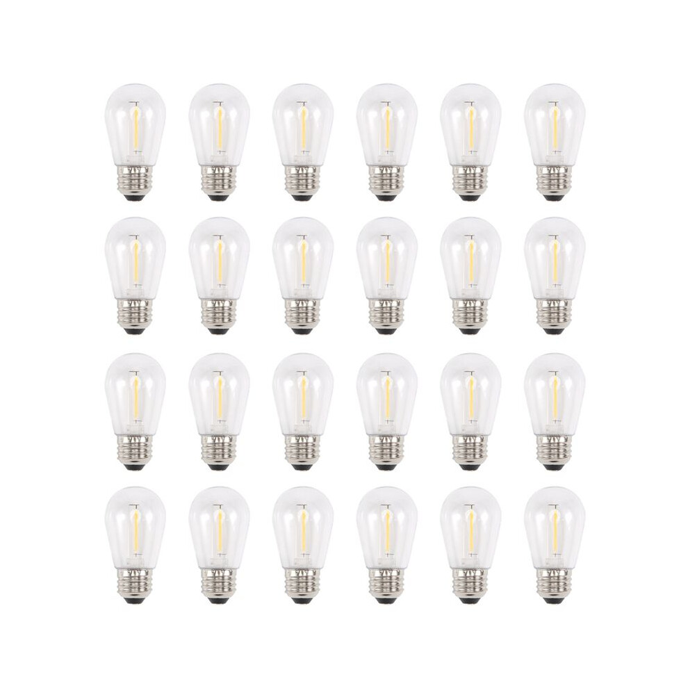 24 Pack 3V LED S14 Replacement Light Bulbs, Shatterproof Outdoor Solar String Light Bulbs, Warm White