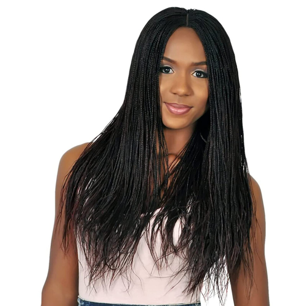 Authentic African Braided Wigs - Micro Twist Box Braids Wig for African American Women - Cosplay and Party Style Black Hair
