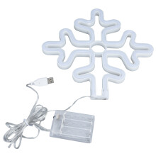 Festive Snowflake Window Art, Warm White Led Star Decoration With Battery Or Usb Operated Decorations For Birthday Wedding Dinner Party