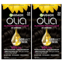 Garnier Hair Color Olia 3.0 Darkest Brown, 2 Count