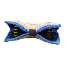 Dog Bite Training Pillow Durable Jute with Safety Handles for Small to Medium Dogs Interactive Tug Toy