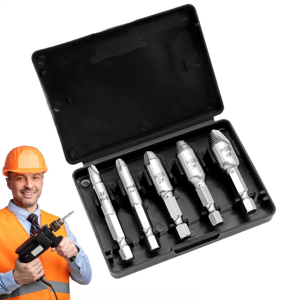 Broken Screw Remover Set 5Piece Screw Extractor Kit For Damaged Bolts And Stripped Screws, Home Improvement 9347817701418