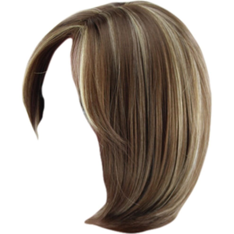 Shoulder Length Wigs Straight Bob Wig Light Brown With Side Bangs Natural Looking Wig For White Women