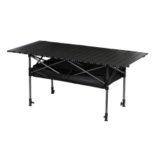 Camping Table Adjustable Height Folding Portable Table 120 Cm L x 55 Cm W With Storage Organizer Carrying Bag