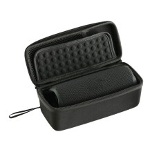 Travel Friendly Speakers Bag For Speakers Waterproof Case With Double Zipper Closures And Easy Carry Handle All Black