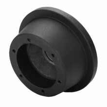 Universal 5 & 6 Hole Steering Wheel Hub Adapter, One-Piece Short Steering Wheel Adapter for Classic Trucks, Billet Aluminum Polished with Black