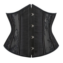 Adjustable Lace Up Back Corset for Women, Bustier Top with Hook Eye Closure and Modesty Panel, Vintage Waist Corset Top in Steampunk Gothic Style