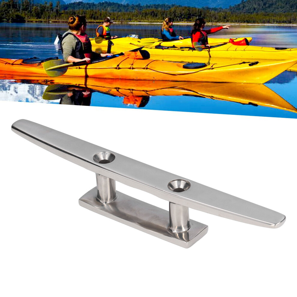 10In Stainless Steel 316 Flat Top Boat Dock Cleats With Mounting Holes 7901376620911