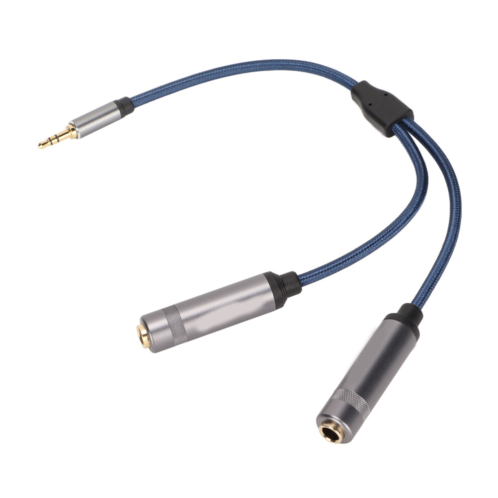 3.5Mm To 2 X 6.35Mm Stereo Trs To Ts Y Splitter Cable 0.3M Blue 4611376620998