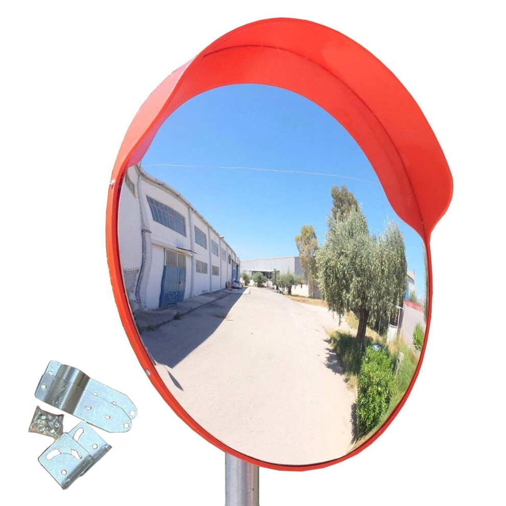 Traffic Safety Mirror 30Cm Convex Acrylic Weatherproof Wide Angle For Driveway Garage Warehouse 9187378498385
