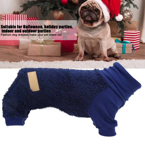 Pull en peluche pour chien, col roulé épais, taille M 2