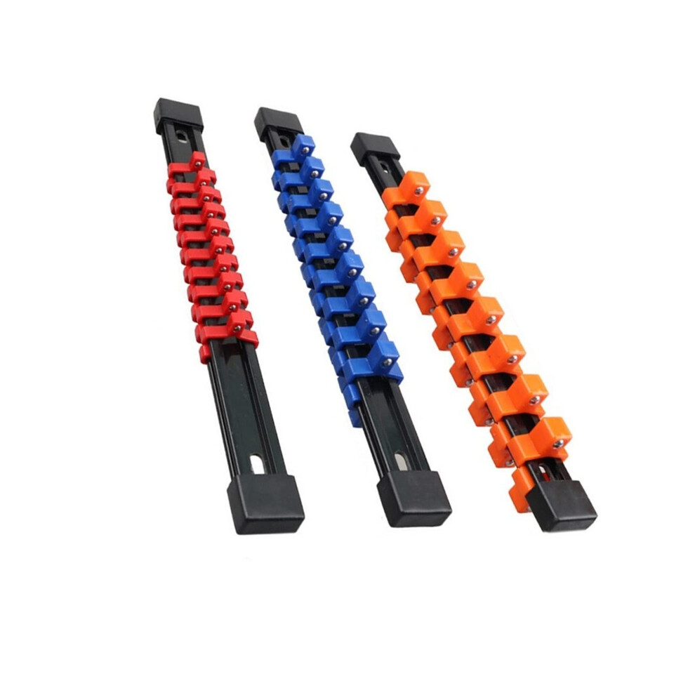 3Pcs Socket Organizer Holder For 1/2 In 3/8 In 1/4 In Sockets Abs Mountable Sliding Rail Socket Wrench Storage Rack Tray 9347817706390