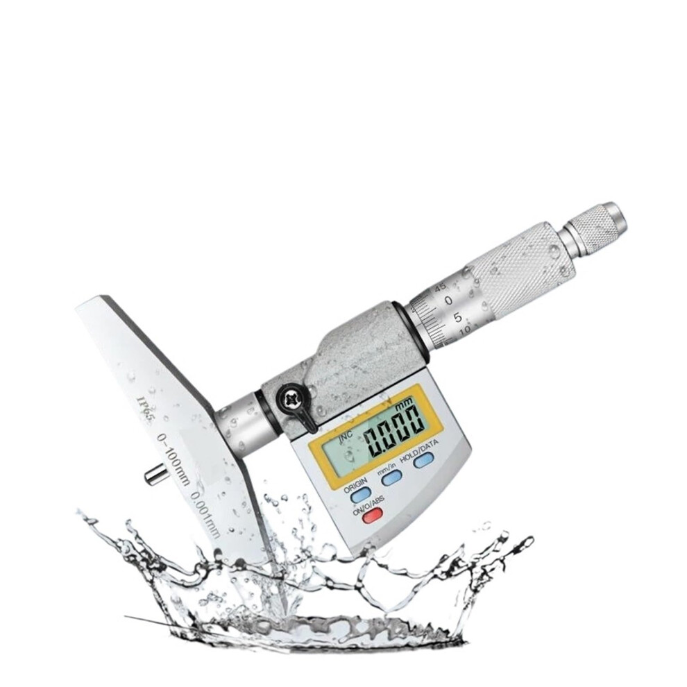Digital Depth Micrometer Ip65 0100Mm With Interchangeable Rod, 0.001Mm Resolution, Precision Measuring Layout Tools 9347817706956