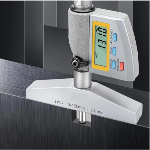 Digital Depth Micrometer IP65 0100mm With Interchangeable Rod, 0.001mm Resolution, Precision Measuring Layout Tools 1