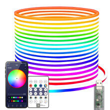 5V USB RGBIC Neon Strip Light 5M IP67 Waterproof Rope Light App And Remote Control DIY Indoor Outdoor 360 Degree Neon