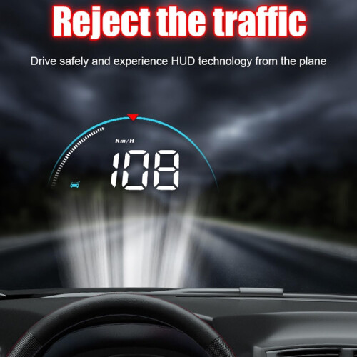 Universal OBD2 Car HUD Display Speedometer with Color LED, RPM, Temperature and Error Code Clearing 1