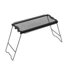 Outdoor Folding Camping Table Portable Lightweight Beach Table With Cooking Grate For Picnics And Over Fire