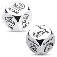 Engraved Metal Dice for Romantic Evenings, Romantic Gifts for Him Her Funny Gifts for Couples Choosing Dinner Together, Date Night Activity Tool for