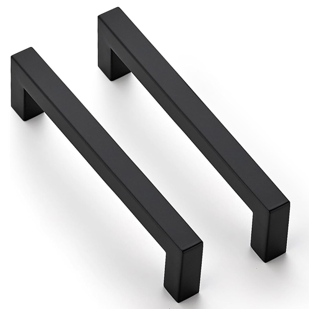 Stainless Steel Drawer Hardware For Cabinetry, Simple Look Matte Black Cabinet Handles, Cabinet Handles Square Drawer Pulls With Easy Installation, 9009791641066