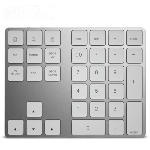 External Numpad Keyboard, 34-Key Design for Rapid Number Entry, Portable Bluetooth Numeric Keypad with USB-C Hub Function, Multi-interface Use,