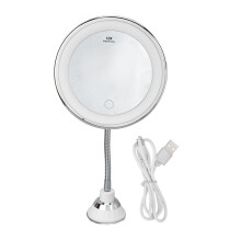 Vergrootspiegel met instelbare helderheid, flexibele zwanenhals, LED-verlichting, 10x vergroting voor een perfecte kijkhoek, natuurlijk daglicht voor