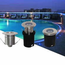 LED Buried Lights Narrow Beam Spotlight, 1W Recessed Underwater Light IP68, DC24V White, 15mm Landscape Lamp