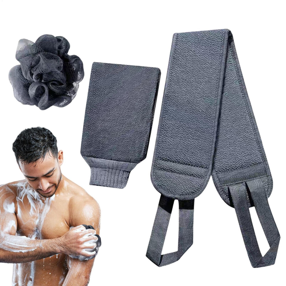 Body Washer Scrubber  DoubleSided Bath Shower Gloves, Bath Towel Set Scrubber, Body Scrubbing Gloves