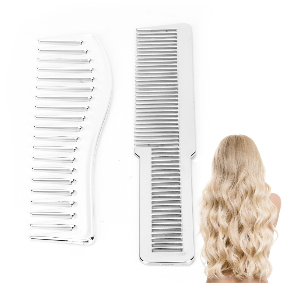 Unisex 2Pcs Hair Comb Set - Wide & Fine Teeth, Abs, 20.2X3.8cm & 18X5cm