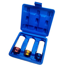 Lug Nut Socket Set 3Piece, 1/2Inch Drive Alloy Tire Sockets 17mm 19mm 21mm Multicolor