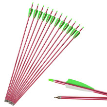 Archery Aluminum Arrows 30Inch, 500 Spine, 6/12 Pack, Red Shafts For Compound And Recurve Bow, Target Practice