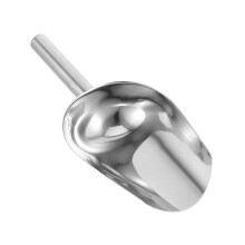 2pcs Stainless Steel Ice Scoop with Ergonomic Grip Scratch Edges for Kitchen Bar Flour Grain Pet Food