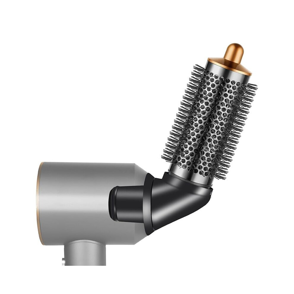 Gold Round Brush Attachment For Airwrap With Adaptor For Hair Dryer Accessories, Round Volumizing Brush