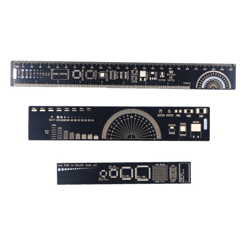 Gold Plated PCB Engineering Ruler: Metric & Inch Measurements 3 Sizes 1