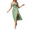 (M, Green) Rochie de vară crăpătură înaltă 1