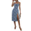 (XL, Blue) Rochie de vară crăpătură înaltă 2