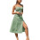 (M, Green) Rochie de vară crăpătură înaltă 2