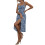 (XL, Blue) Rochie de vară crăpătură înaltă 3