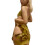 (M, Yellow) Robe d'été sexy style décontracté. 3