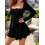 (L, Black) Robe trapèze élégante pour l'automne 4