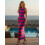 (L, Purple) Robe moulante rayée et sorties. 13