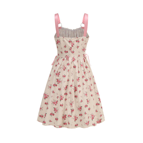 (M, Pink) Robe à bretelles pour l'été 2