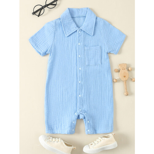 (3-6 Months, Blue) Ολόσωμες Φόρμες για με Κουμπιά 1