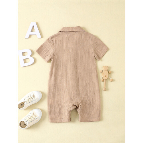 (6-12 Months, Light Brown) Ολόσωμες Φόρμες για με Κουμπιά 2