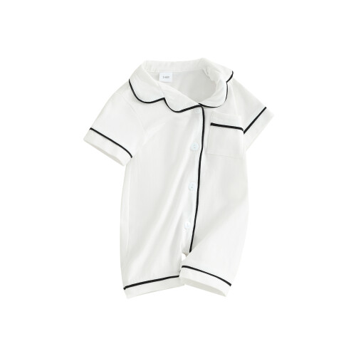 (18-24 Months, White) Βρεφικές πιτζάμες με τσέπες, κορμάκια