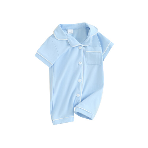 (6-12 Months, Blue) Βρεφικές πιτζάμες με τσέπες, κορμάκια