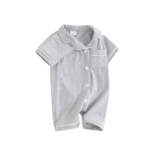 (6-12 Months, Gray) Βρεφικές πιτζάμες με τσέπες, κορμάκια