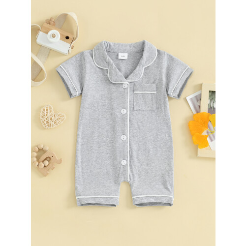 (6-12 Months, Gray) Βρεφικές πιτζάμες με τσέπες, κορμάκια 1